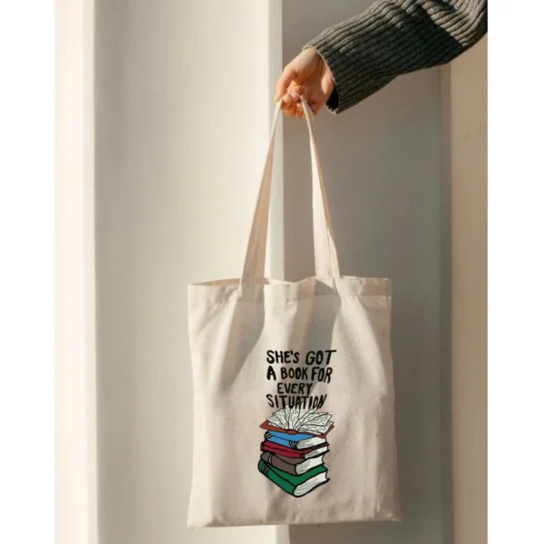 Tote Bags ( She's Got A Book For Every Situation )
